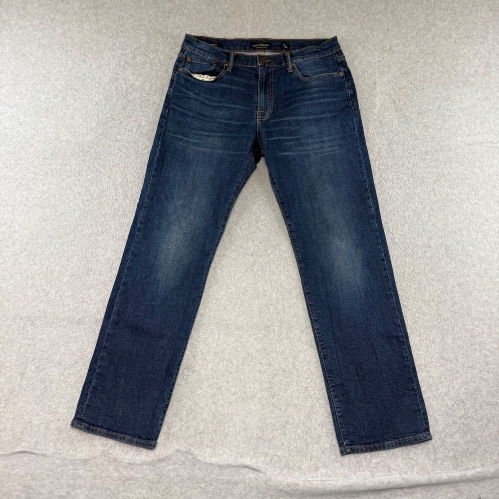Lucky Brand 361 Straight Leg Jeans Mens 34x32 Dark Wash Stretch Denim